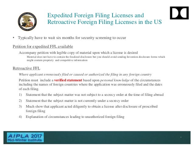 Duncan Foreign Filing licenses aipla presentation 20170203