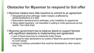 Agricultural Exports, Price Volatility and Monopsonistic Markets: An Analysis of the Myanmar - India Pulses Trade