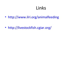 Livestock feeds in the CGIAR Research Programs