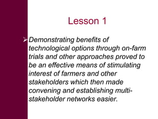 Innovation platforms as spaces for rural change – some experiences from ILRI