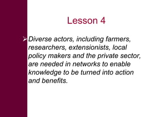 Innovation platforms as spaces for rural change – some experiences from ILRI