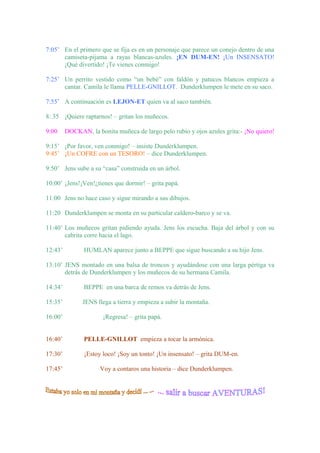 7:05’ En el primero que se fija es en un personaje que parece un conejo dentro de una
camiseta-pijama a rayas blancas-azul...