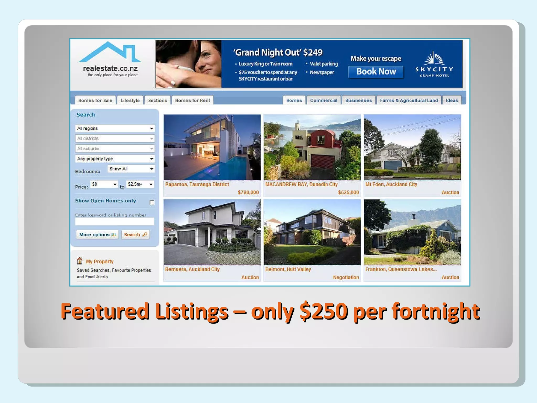 Featured Listings – only $250 per fortnight 