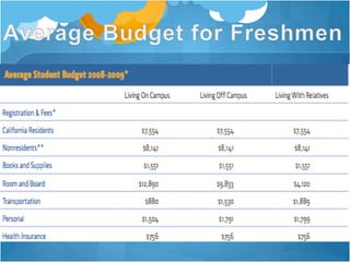 Average Budget for Freshmen