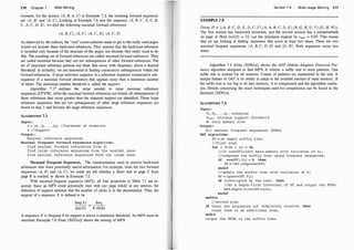 216 Chapter 7 Web Mining
example, for the session (A, B, A, C) in Example 7.2, the resulting forward sequences
are (A, B) and (A, C). Looking at Example 7.8 and the sequence (A, B, C, A, C, B,
C, A, C, D, E), we find the following maximal forward references:
(A, B, C), (A, C), (A, C, D), (A, C, E)
As observed by the authors, the "real" access patterns made to get to the really used pages
would not include these backward references. They assume that the backward reference
is included only because of the structure of the pages, not because they really want to do
this. The resulting set of forward references are called maximalf
orward references. They
are called maximal because they are not subsequences of other forward references. The
set of important reference patterns are those that occur with frequency above a desired
threshold. In actuality, we are interested in finding consecutive subsequences within the
forward references. A large reference sequence is a reference sequence (consecutive sub­
sequence of a maximal forward reference) that appears more than a minimum number
of times. The minimup1 number threshold is called the support.
Algorithm 7.3
"
outlines the steps needed to mine maximal reference
sequences [CPY98] . After the maximal forward references are found, all subsequences of
these references that occur greater than the required support are identified. Those large
reference sequences that are not subsequences of other large reference sequences are
found in step 3 and become the large reference sequences.
ALGORITHM 7.3
Input :
D = {81 , s2 , . . . , sk) I /Database of sessions
s //Support
Output :
Maximal reference sequences
Maximal frequent forward sequences algorithm :
f ind maximal forward referenc es f rom D;
f ind large ref erence sequences from the maximal ones ;
f ind maximal reference sequences f rom the large ones ;
Maximal Frequent Sequences. The transformation used to remove backward
.
references also loses potentially useful information; for example, from the two forward
sequences (A, B ) and (A, C), we could not tell whether a direct link to page C from
page B is needed, as shown in Example 7.2.
With maximalfrequent sequences (MFS), all four properties in Table 7.1 are re­
quired. Since an MFS could potentially start with any page (click) in any session, the
definition of support assumes that the number of clicks is in the denominator. Thus, the
support of a sequence X is defined to be
freq(X) freq
--- = ---
len(D) # clicks
A sequence X is frequent if its support is above a minimum threshold. An MFS must be
maximal. Example 7.8 (from [XDOla]) shows the mining of MFS.
Section 7.4 Web Usage Mining 217
EXAMPLE 7.8
Given D = { (A, B, C, D, E, D, C, F),(A, A, B, C, D, E),(B, G, H, U, V),(G, H, W)}.
The first session has backward traversals, and the second session has a reload/refresh
on page A. Here len(D) = 22. Let the minimum support be Srnin = 0.09. This means
that we are looking at finding sequences that occur at least two times. There are two
maximal frequent sequences: (A, B, C, D, E) and (G, H). Both sequences occur two
times.
Algorithm 7.4 (from [XDOla]) shows the OAT (Online Adaptive Traversal Pat­
terns) algorithm designed to find MFS. It utilizes a suffix tree to store patterns. One
suffix tree is created for all sessions. Counts of patterns are maintained in the tree. A
unique feature of OAT is its ability to adapt to the availabe amount of main memory. If
the suffix tree is too big to fit into memory, it is compressed and the algorithm contin­
ues. Details concerning the exact techniques used for compression can be found in the
literature [XDOl a].
ALGORITHM 7.4
Input :
81, 82 , . . . , Sn : s e s s ions
Smin : minimum support thre shold
M: main memory s i ze
Output :
Al l maximal f requent s equences (MFS s )
OAT algorithm:
ST = an empty suf f ix t ree ;
/ / f irst scan
for i from 1 to n do
endfor
/ / i f insu f f i c ient main memory with inclus ion o f Si ;
/ / compres s the suf f ix tree us ing f requent sequences ;
if mem(ST U Si) > M, then
ST = OAT_compre s s (ST) ;
endif
//update the suf fix t ree with inclus ion of si
ST = update(ST, Si) ;
if interrupted by the user , then
//do a depth - f i rst traversal of ST and output the MFS s .
MFS_depth_f irs t(ST.root) ;
endif
/ / second sc an
if there are sequences not completely count ed, then
count them in an addit i onal sc an ,
endif
output the MFSs in the suf f ix t ree .
 