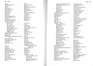 306 Index
alleles, 67
alternative hypothesis, 54
Amadea, 275
ANN, 61
AnswerTree, 275
approximation, 13, 241
Apriori, 169-170
Apriori-Gen, 170
AprioriAll, 262
ARIMA, 257
ARMA, 257
artificial intelligence, 12, 42
artificial neural networks, 61
association, 8
association rule, 8, 166, 212
association rule problem, 167
association rules, 164-192
Apriori, 169-173
CDA, 179-180
DDA, 180-181
inter-transaction, 267
intra-transaction, 267
parallel algorithms, 178-181
partitioning, 177-178
sampling, 173-177
temporal, 266-272
attribute-oriented induction, 230
authoritative, 205
authority, 205
Auto-Regressive Integrated Moving Average,
257
autocorrelation, 254
autocorrelation coefficient, 254
autoregression, 256
average, 130
average link, 133, 137
B-tree, 223
b-tree, 34
backlink, 205
back-percolation, 276
backpropagation, 108, 109
backward crawling, 200
backward traversal, 211
BANG, 241
batch gradient descent, 1 10
Bayes, 86, 199
Bayes Rule, 52
Bayes Theorem, 52
Bayesian classification, 86-89
BEA, 145
bias, 47
binary search tree, 223
bipolar, 65
bipolar activation function, 65
BIRCH, 150
bitmap index, 34
bivariate regression, 55
BM, 258
Bond Energy algorithm, 145
boosting, 101
border point, 153
box plot, 51
Boyer-Moore, 258
Braincel, 276
BrainMaker, 276
broker, 201
C4.5, 100-101
C5, 100
C5.0, 101, 286
CACTUS, 162
calendric association rule, 27 1
candidate, 168
Capri, 286
CARMA, 191
CART, 102-103, 276
CCPD, 191
CDA, 179, 191
cell, 223
center, 90
centroid, 90, 129, 1 30, 140
CF tree, 151
CFC, 200
CHAID, 123
CHAMELEON, 163
characterization, 8, 234
chi squared, 54, 123, 1 89
chi squared automatic interaction
detection, 123
chi squared statistic, 54
children, 67
chromosome, 67
CLARA, 144
CLARANS, 144
class, 76, 89
classification, 5, 75-124
Bayesian classification, 86-89
C4.5, 100-101
CART, 102-103
distance based simple, 89-90
generating rules, 1 16-1 19
generating rules from DT, 114-1 15
generating rules from NN, 115-1 16
ID3, 97-100
Issues, 77-80
KNN, 90-92
RainForest, 103
regression, 80-86
SPRINT, 103
classification and regression trees, 102
classification rule, 1 14
classification tree, 93
Clementine, 277
Clever, 205
click, 208
clickstrearn, 206
clique, 1 37
cluster mean, 140
clustering, 7, 125-163
agglomerative, 132-137
average link, 137
BEA, 145-146
BIRCH, 150-152
categorical, 157-159
complete link, 137
CURE, 154-157
DBSCAN, 152-154
divisive, 138
genetic algorithms, 146-147
hierarchical, 13 1-138
K-Means, 140-141
Minimum Spanning Tree, 138-139
Nearest Neighbors, 142
neural networks, 147-149
P
AM, 142-145
partitional, 138-149
single link, 134-136
Squared Error, 139-140
clustering feature, 150, 151
clustering problem, 127
clustering problem, alternative definition, 129
clusters, 125
CMC, 1 19
collaborative filtering, 203, 204
combination of multiple classifiers, 1 19
competitive layer, 148
complete link, 130, 133
compression, 12
concept, 27
concept hierarchy, 27, 184
confidence, 166, 188, 234, 261 , 268-271
confidence interval, 47
confusion matrlx, 80
connected component, 134
contains, 267
Context Focused Crawler, 200
context graph, 200
context layer, 251
contiguous subsequence, 265
contingency table, 189
continuous data, 100
convex hull, 242
conviction, 188
cookie, 209
core points, 153
Index 307
correlation, 55, 56, 1 87, 188, 253
correlation coefficient r, 56, 254
correlation pattern, 268
correlation rule, 187
correlogram, 254
cosine, 58
Count Distribution, 179
covariance, 254
covering, 1 16
crawler, 198
CRH, 242
CRISP-DM, 18, 20
cross, 67
crossover, 67, 68
Cubist, 277
CURE, 154
customer-sequence, 261
cyclic association rules, 273
DAG, 28, 215
Darwin; 277
data bubbles, 162
Data Distribution, 1 80
data mart, 38
data mining, 3, 9
Data Mining Query Language, 1 8
data model, 2 1
data parallelism, 178
data scrubbing, 38
data staging, 38
data warehouse, 35, 36
database, 12, 21
Database Management System, 21
database segmentation, 125
DataEngine, 278
DataMite, 278
DB, 12
DBCLASD, 240
 