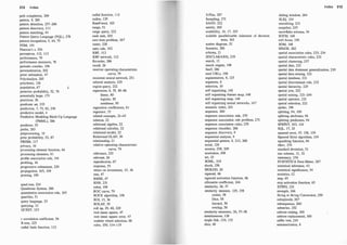 312 Index
path completion, 209
pattern, 9, 269
pattern detection, 257-266
pattern discovery, 2 1 1
pattern matching, 44
Pattern Query Language (PQL), 278
pattern recognition, 5, 44, 75
PDM, 191
Pearson's r, 254
perceptron, 1 12, 1 13
performance, 79
performance measures, 78
periodic crawler, 198
personalization, 202
point estimation, 47
PolyAnalyst, 285
polythetic, 128
population, 67
posterior probability, 52, 76
potentially large, 173
precision, 26
predicate set, 235
prediction, 7, 75, 82, 256
predictive model, 4
Predictive Modeling Mark-Up Language
(PMML), 286
predictor, 55
prefix, 263
preprocessing, 10
prior probability, 52, 87
PRISM, 1 17
privacy, 16
processing element function, 64
processing elements, 61
profile association rule, 191
profiling, 16
progressive refinement, 229
propagation, 105, 108
pruning, 1 00
quad tree, 224
Quadstone System, 286
quantitative association rule, 185
quartiles, 51
query language, 23
querying, 12
QUEST, 123
r correlation coefficient, 56
R-tree, 225
radial basis function, 1 12
radial function, 1 12
radius, 129
RainForest, 103
range, 5 1
range query, 222
rank sink, 205
rare item problem, 187
raster, 226
ratio rule, 192
RBF, 1 1 2
RBF network, 1 12
Re:order, 286
recall, 26
receiver operating characteristic
curve, 79
recurrent neural network, 25 1
referral analysis, 220
region query, 222
regression, 6, 55, 80-86
linear, 80
logistic, 85
nonlinear, 85
regression coefficients, 8 1
regressor, 55
related concepts, 21-45
relation, 22
relational algebra, 22
relational calculus, 22
relational model, 22
Relational OLAP, 39
relationship, 21
relative operating characteristic
curve, 79
relevance, 233
relevant, 26
reproduction, 67
response, 55
return on investment, 15, 36
rms, 47
RMSE, 47
RNN, 251
robot, 198
ROC curve, 79
ROCK algorithm, 158
ROI, 1 5, 36
ROLAP, 39
roll up, 29, 40, 229
root mean square, 47
root mean square error, 47
roulette wheel selection, 68
rules, 100, 1 14-1 19
S-Plus, 287
Sampling, 173
SAND, 222
satisfy, 269
scalability, 14, 17, 103
scalable parallelizable induction of decision
trees, 103
scatter diagram, 52
Scenario, 286
schema, 21
SD(CLARANS), 239
search, 13
search engine, 198
SeeS, 286
seed URLs, 198
segmentation, 8, 125
segments, 8
selection, 10
self organizing, 148
self organizing feature map, 148
self organizing map, 148
self organizing neural networks, 147
semantic index, 201
sequence, 260
sequence association rule, 270
sequence association rule problem, 271
sequence association rules, 270
sequence classifier, 266
sequence discovery, 9
sequential analysis, 9
sequential pattern, 9, 213, 260
serial, 128
session, 208, 209
sessionize, 208
set, 23
SGML, 219
shock, 256
SIGKDD, 20
sigmoid, 66
sigmoid activation function, 66
silhouette coefficient, 244
similarity, 26, 57
similarity measure, 129, 158
cosine, 58
Dice, 58
Jaccard, 58
overlap, 58
similarity measures, 26, 57-58
simultaneous, 128
single link, 130, 133
slice, 40
sliding window, 264
SLIQ, 124
smoothing, 253
snapshot, 245
snowflake schema, 34
SOFM, 148
soft focus, 199
SOM, 148
SPADE, 262
Index 313
spatial association rules, 233, 234
spatial characteristic rules, 233
spatial clustering, 237
spatial data, 221
spatial data dominant generalization, 230
spatial data mining, 221
spatial database, 221
spatial discriminant rule, 233
spatial hierarchy, 229
spatial join, 222
spatial mining, 221-244
spatial operator, 221
spatial selection, 222
spider, 198
splitting, 94, 100
splitting attributes, 94
splitting predicates, 94
SPRINT, 103, 124
SQL, 17, 23
squared error, 47, 138, 139
Squared Error algorithm, 139
squashing function, 64
tServ, 274
standard deviation, 5 1
star schema, 3 1 , 32
stationary, 256
STATISTICA Data Miner, 287
statistical inference, 42
statistical sigrilficance, 54
statistics, 12
step, 65
step activation function, 65
STING, 23 1
strength, 166
String to String Conversion, 259
subepisode, 267
subsequence, 260
subseries, 252
subtree raising, 100
subtree replacement, 100
suffix tree, 210
summarization, 8
 