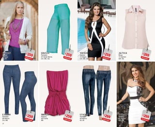 3837
$259PC8018151
GF3396
Sweter
96 Ivory
32, 38
$259PC4718195
LT6509
Pantalón
09 Marino
CH, ME
$259PC8618179
VI1410
Vestido
10 Negro
CH, ME, GR
$269PC0718872
LT4509
Pantalón
09 Marino
03, 05
$259PC0618198
LR4524
Pantalón
24 Verde Menta
CH, ME, XG
$259PC6118146
SB0428
Palazzo
28 Fiusha
ME
$269PC4618872
AL7314
Blusa
14 Salmón
GR, XG
$269PC1518877
VB3501
Vestido
01 Blanco
GR, XG
 