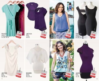 1211
$139PC9909706
VE3524
Vestido
24 Verde Menta
CH, ME, GR, XG
$149PC5010452
AK7396
Blusa
96 Ivory
ME, GR, XG
$149PC7710446
BL4856
Blusón
56 Azul Francia
CH, ME, GR, XG
$159PC0011183
AI2324
Blusa
24 Verde Menta
ME, GR
$149PC7010445
AK7113
Blusa
13 Uva
GR, XG
$149PC5510406
BG6896
Blusón
96 Ivory
ME, GR, XG
$149PC2110473
VD5110
Vestido
10 Negro
CH, ME, GR, XG
$159PC4211171
AK3613
Blusa
13 Uva
CH, XG
 