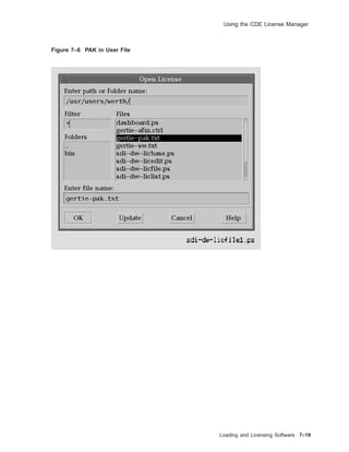 Using the CDE License Manager
Figure 7–6 PAK in User File
Loading and Licensing Software 7–19
 