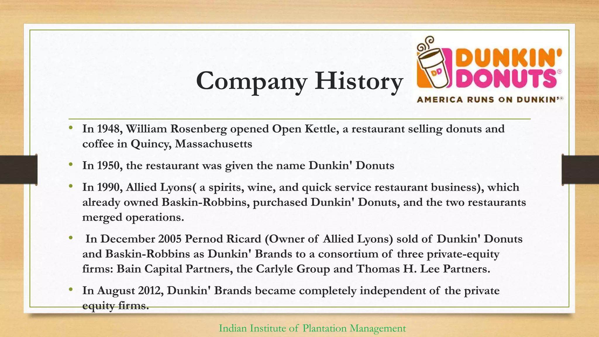 A case study of Dunkin Donuts PPT