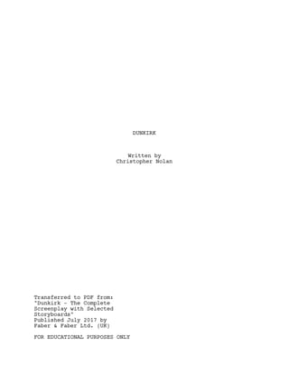 Dunkirk movie script 2017 | PDF