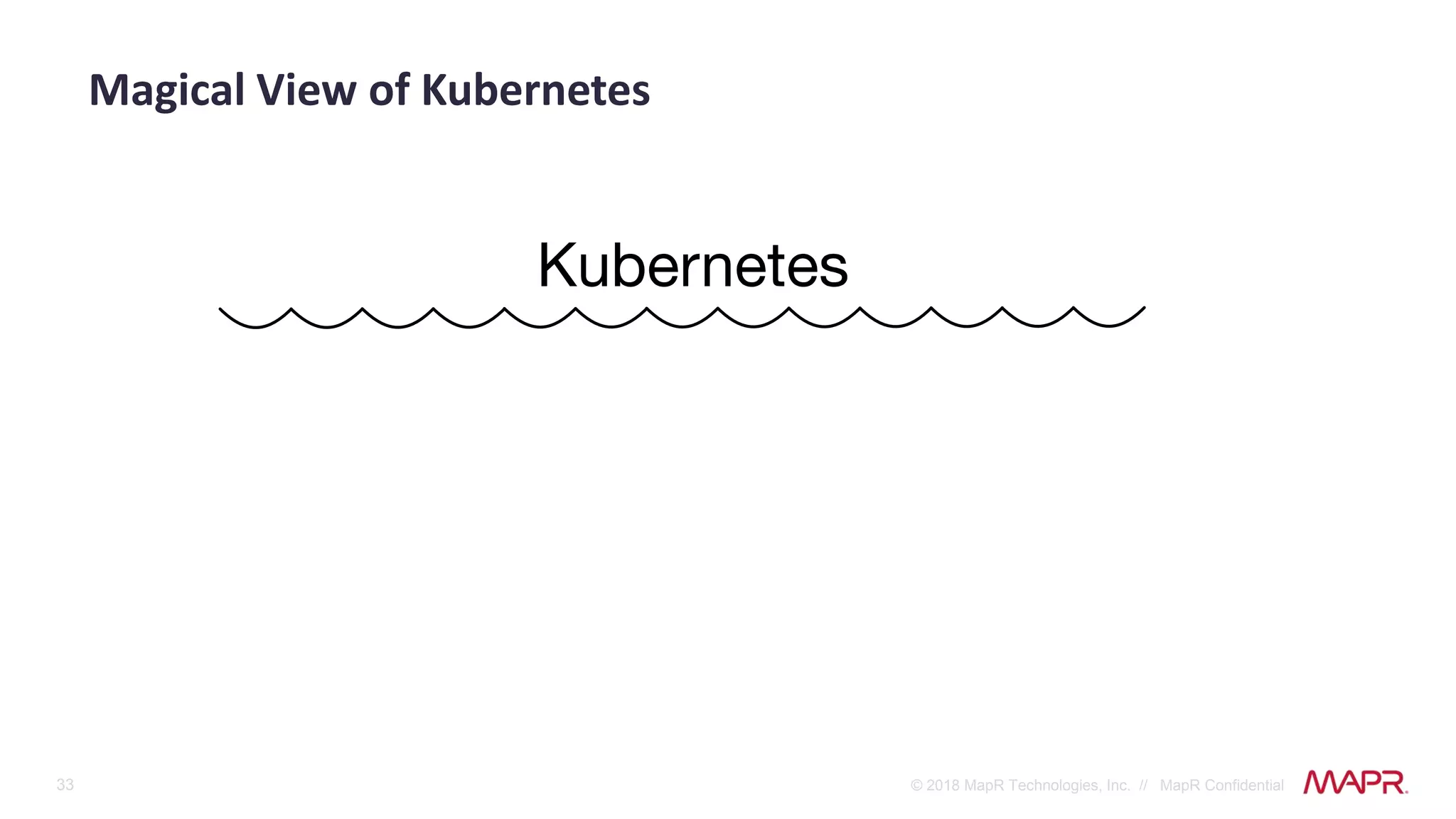 33 © 2018 MapR Technologies, Inc. // MapR Confidential
Magical View of Kubernetes
 