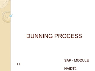 DUNNING PROCESS 					SAP - MODULE FI 					HAIDT2 