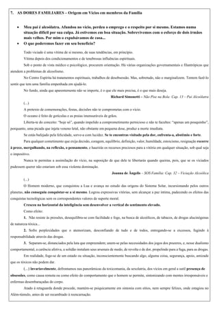 Crises e Dores Coletivas e Familiares