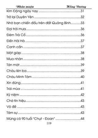 Nh·n muén Hång D­¬ng
119
Kim §éng ngµy nay ...............................................31
Trë l¹i Duyªn Yªn...............