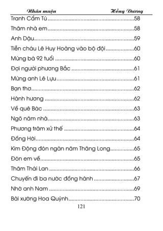 Nh·n muén Hång D­¬ng
121
Tranh CÈm Tó..........................................................58
Th¨m nhµ em................