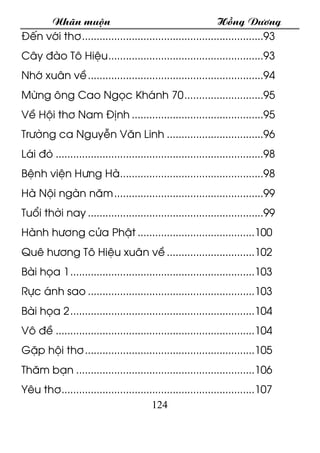 Nh·n muén Hång D­¬ng
124
§Õn víi th¬..............................................................93
C©y ®µo T« HiÖu.........