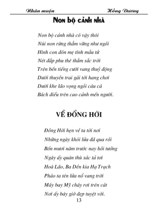 Nh·n muén Hång D­¬ng
13
Non bé c¶nh nhµ
Non bé c¶nh nhµ cã vËy th«i
Nói non rõng th¼m v÷ng nh­ ngåi
H×nh con ®ãn mÑ t×nh m...