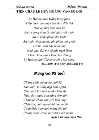 Nh·n muén Hång D­¬ng
60
TiÔn ch¸u Lª Huy Hoµng vµo bé ®éi
Lª Hoµng theo §¶ng tßng qu©n
TiÕp b­íc cha mÑ cïng d©n diÖt thï
...