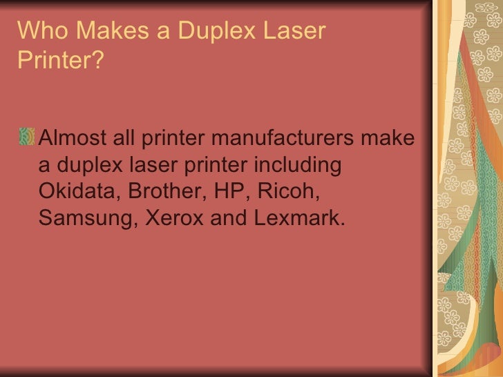 Duplex Laser Printer Questions & Answers