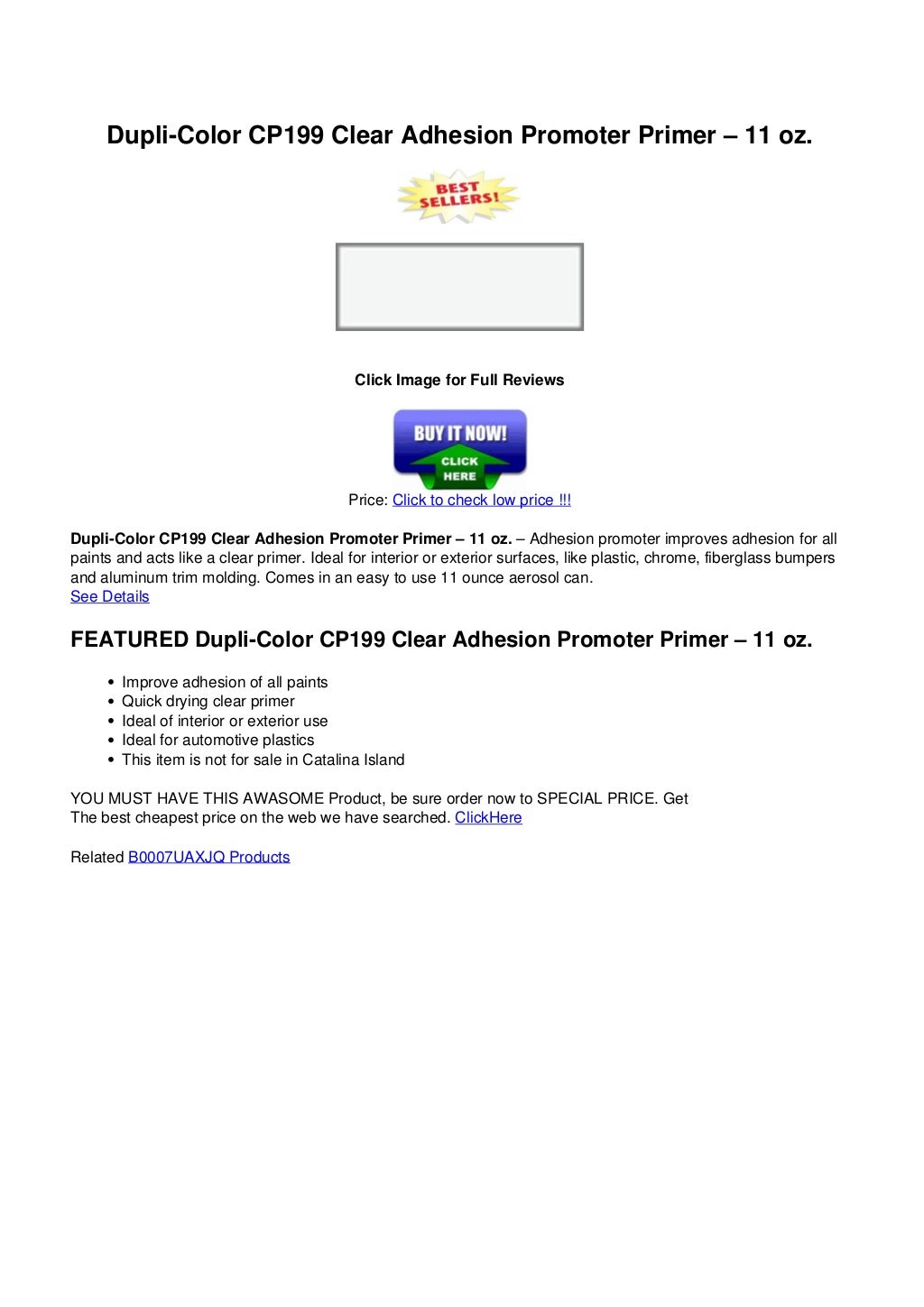Dupli color cp199clear_adhesion_promoter_primer__11_oz.