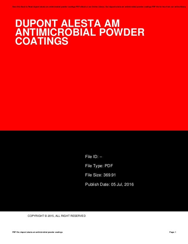 Dupont alesta am antimicrobial powder coatings