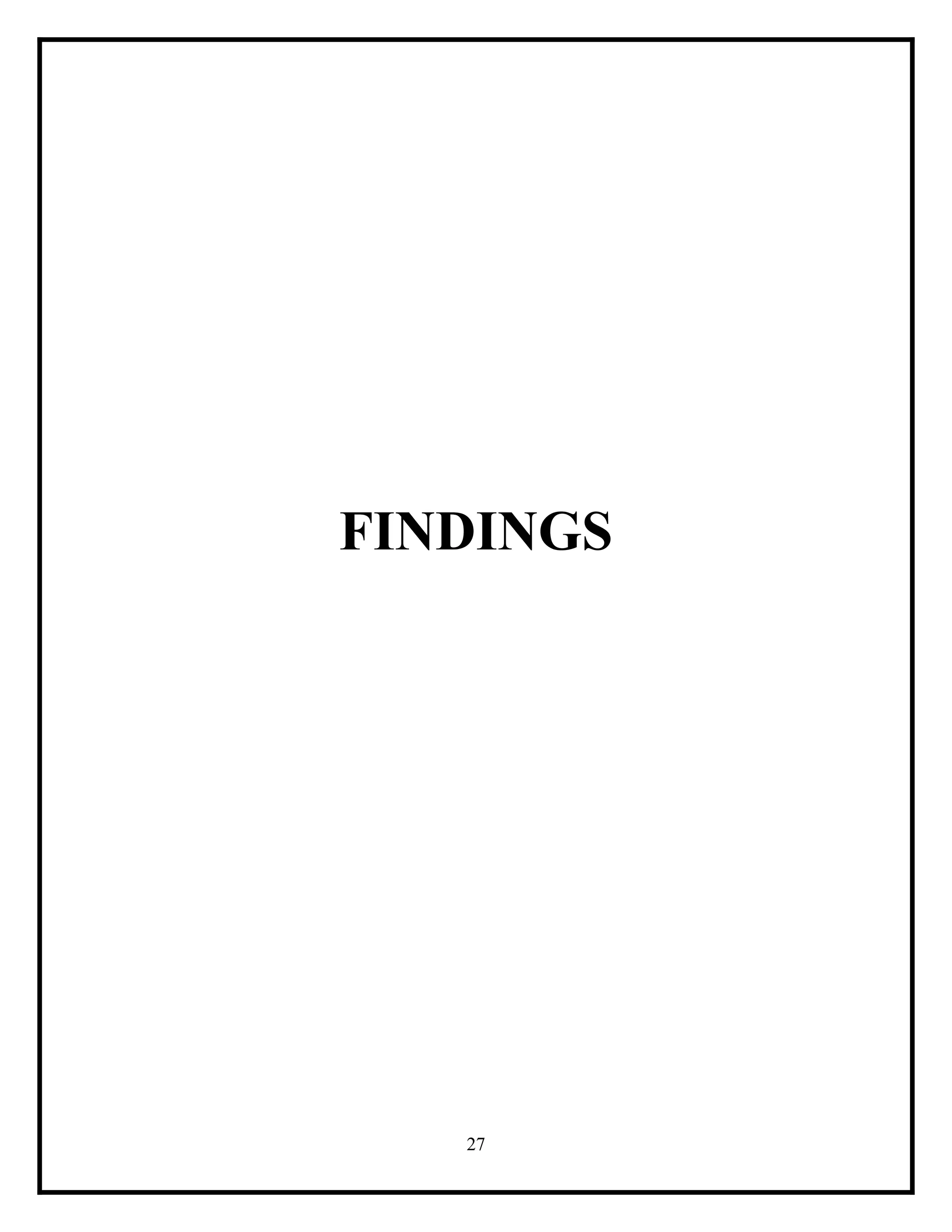 FINDINGS

27

 