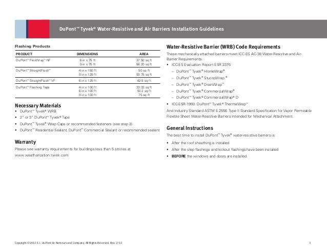 Dupont Tyvek Installation Guide