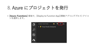 8. Azure ˥ץȤk
? [Azure: Functions] Iǡ[Deploy to Function App](vץ˥ǥץ) 
xkޤ
 