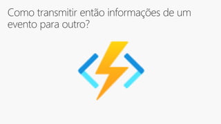Como transmitir então informações de um
evento para outro?
 