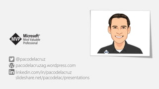 @pacodelacruz
linkedin.com/in/pacodelacruz
pacodelacruzag.wordpress.com
slideshare.net/pacodelac/presentations
 