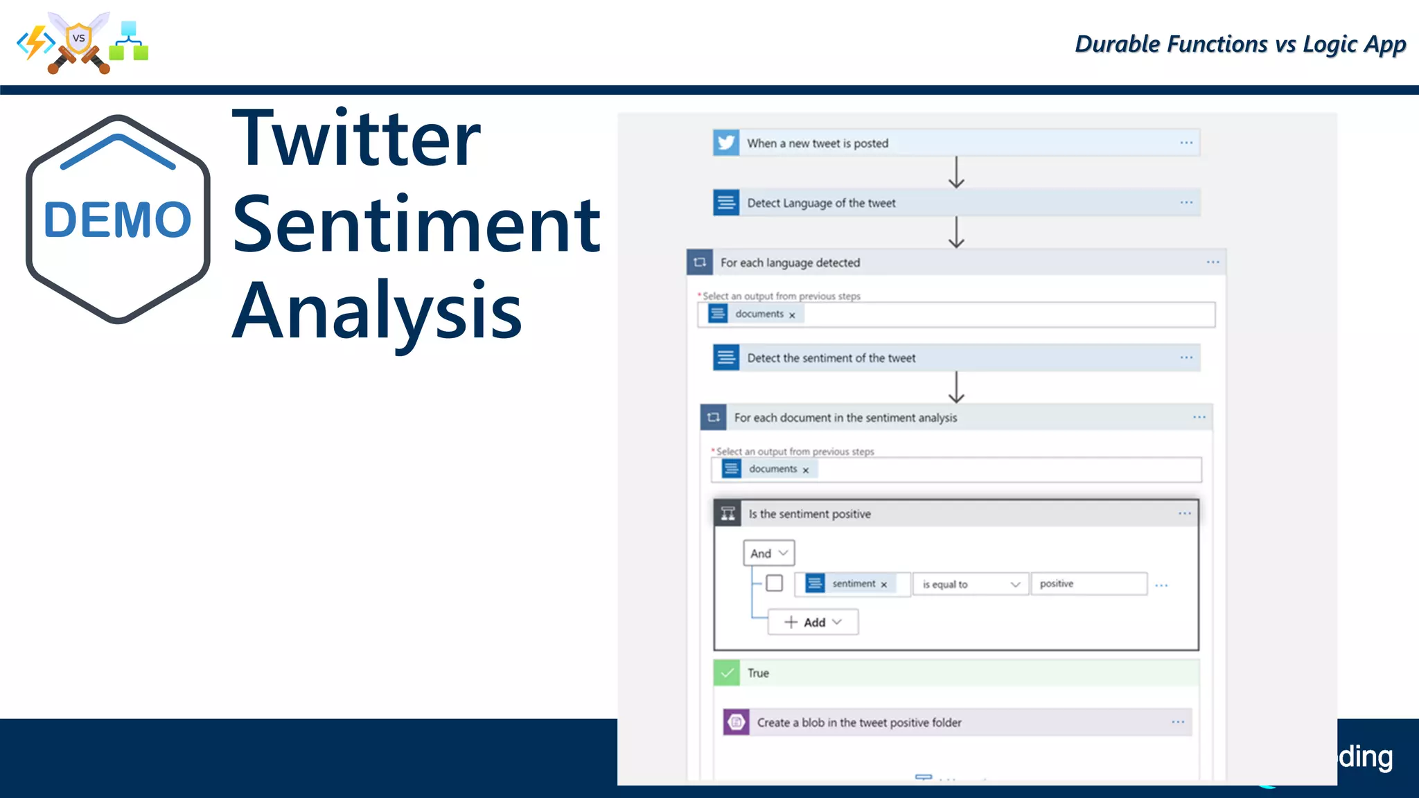 Twitter
Sentiment
Analysis
Durable Functions vs Logic App
 