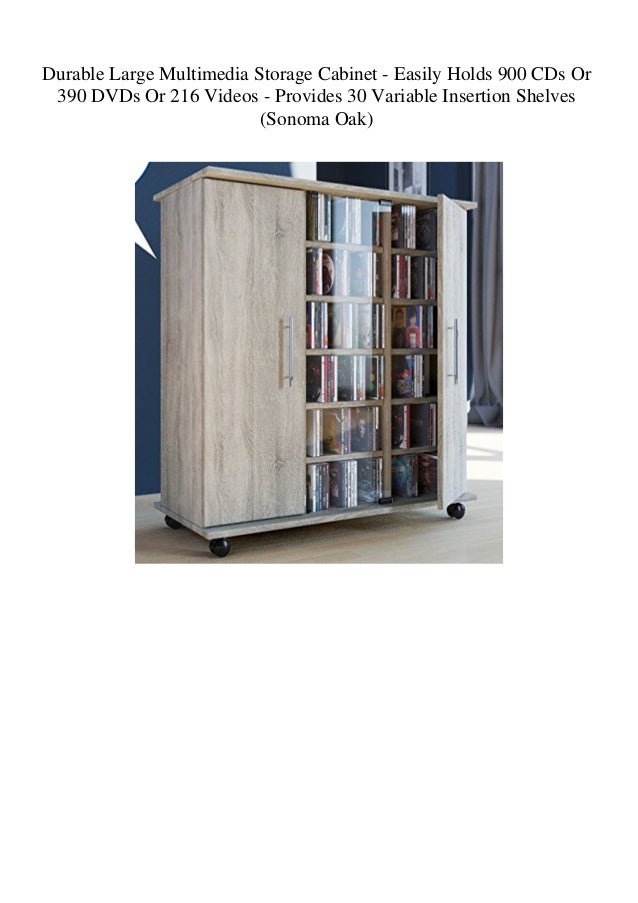 Durable Large Multimedia Storage Cabinet Easily Holds 900 Cds Or 39