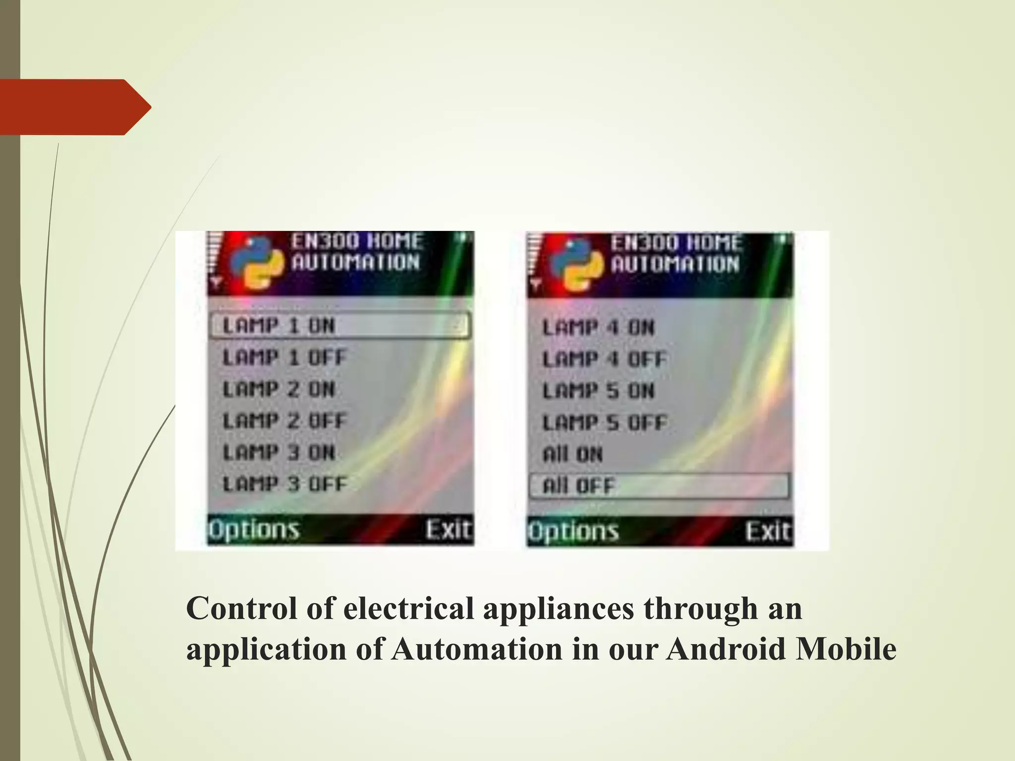 Home automation using android mobiles | PPTX | Technology & Computing