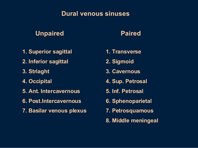 Dural Sinuses Dural Sinuses