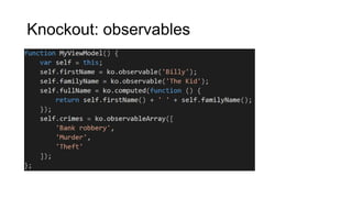 Knockout: observables

 