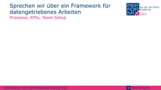 Sprechen wir über ein Framework für
datengetriebenes Arbeiten
Prozesse, KPIs, Team Setup
 