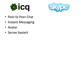 Peer to Peer ChatInstant MessagingAvatarServer basiert