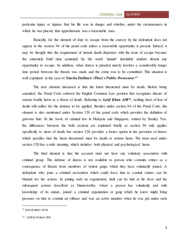 Law Of Duress In Malaysia And United Kingdom