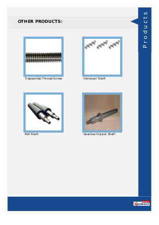 OTHER PRODUCTS:
Trapezoidal Thread Screw Conveyor Shaft
Roll Shaft Gearbox Output Shaft
Products
 