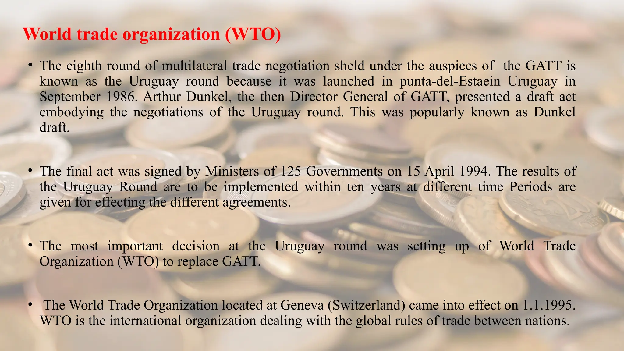 Wto Rounds economics world trade organization and AOA | PPTX