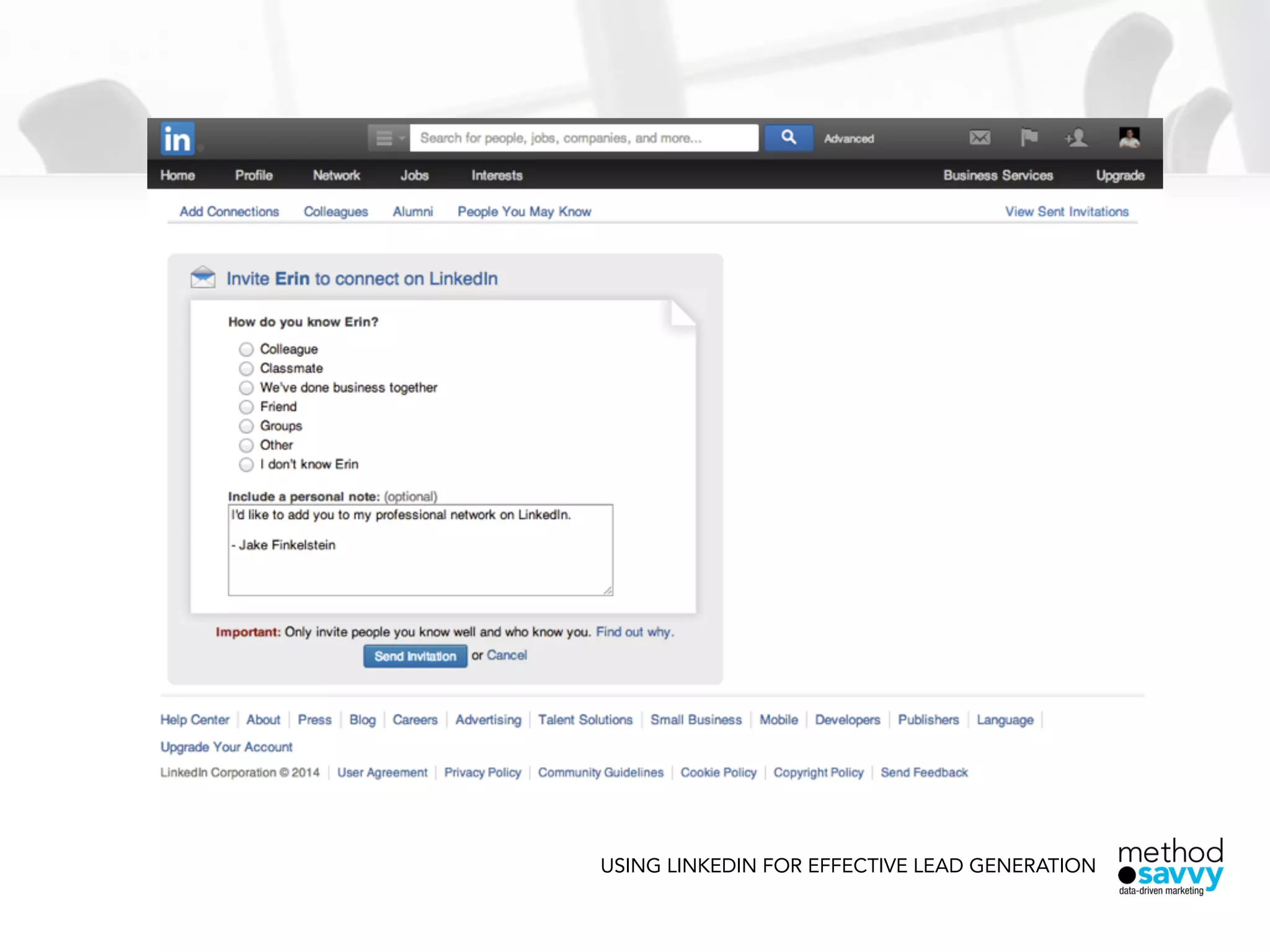 USING LINKEDIN FOR EFFECTIVE LEAD GENERATION
 