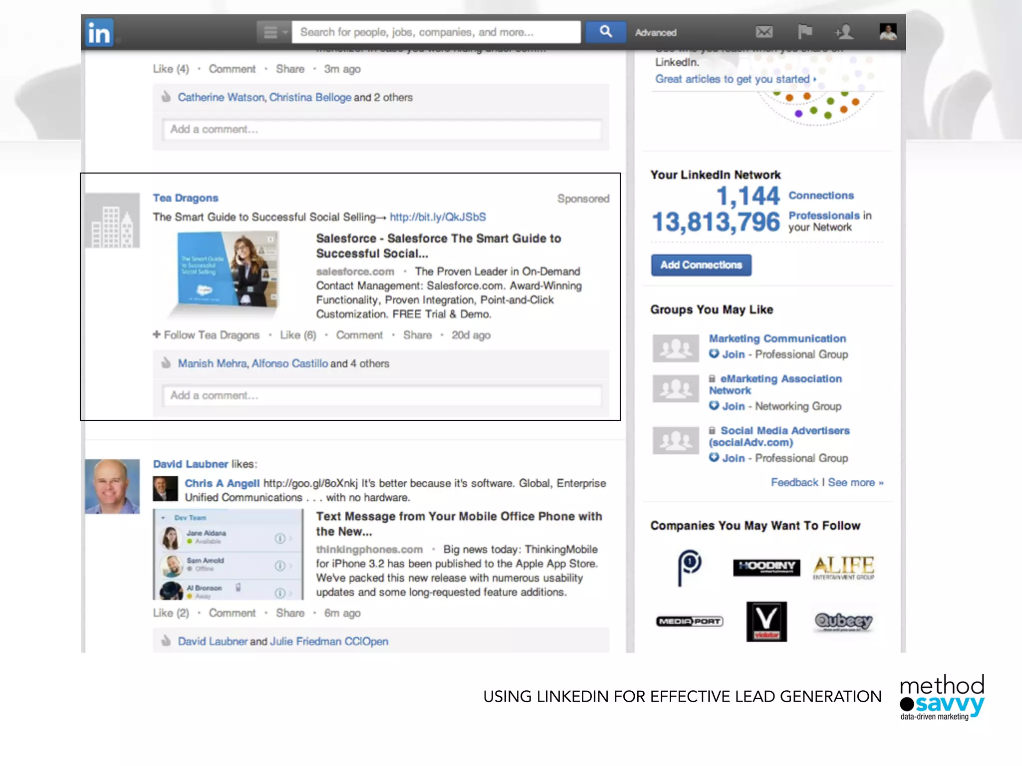 USING LINKEDIN FOR EFFECTIVE LEAD GENERATION
 