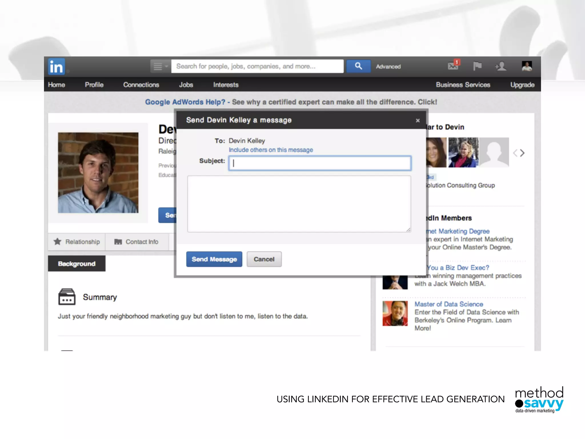 USING LINKEDIN FOR EFFECTIVE LEAD GENERATION
 