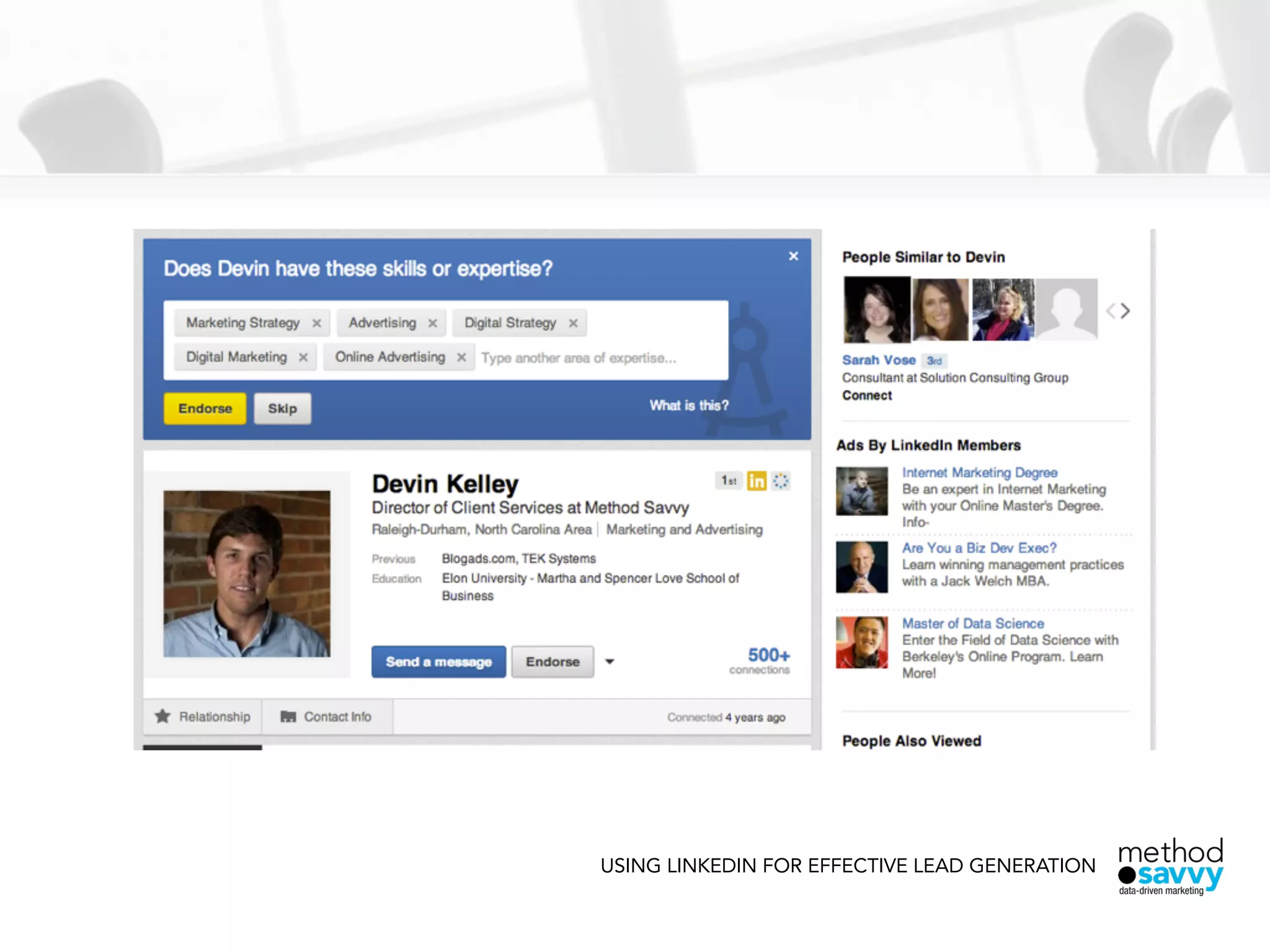 USING LINKEDIN FOR EFFECTIVE LEAD GENERATION
 