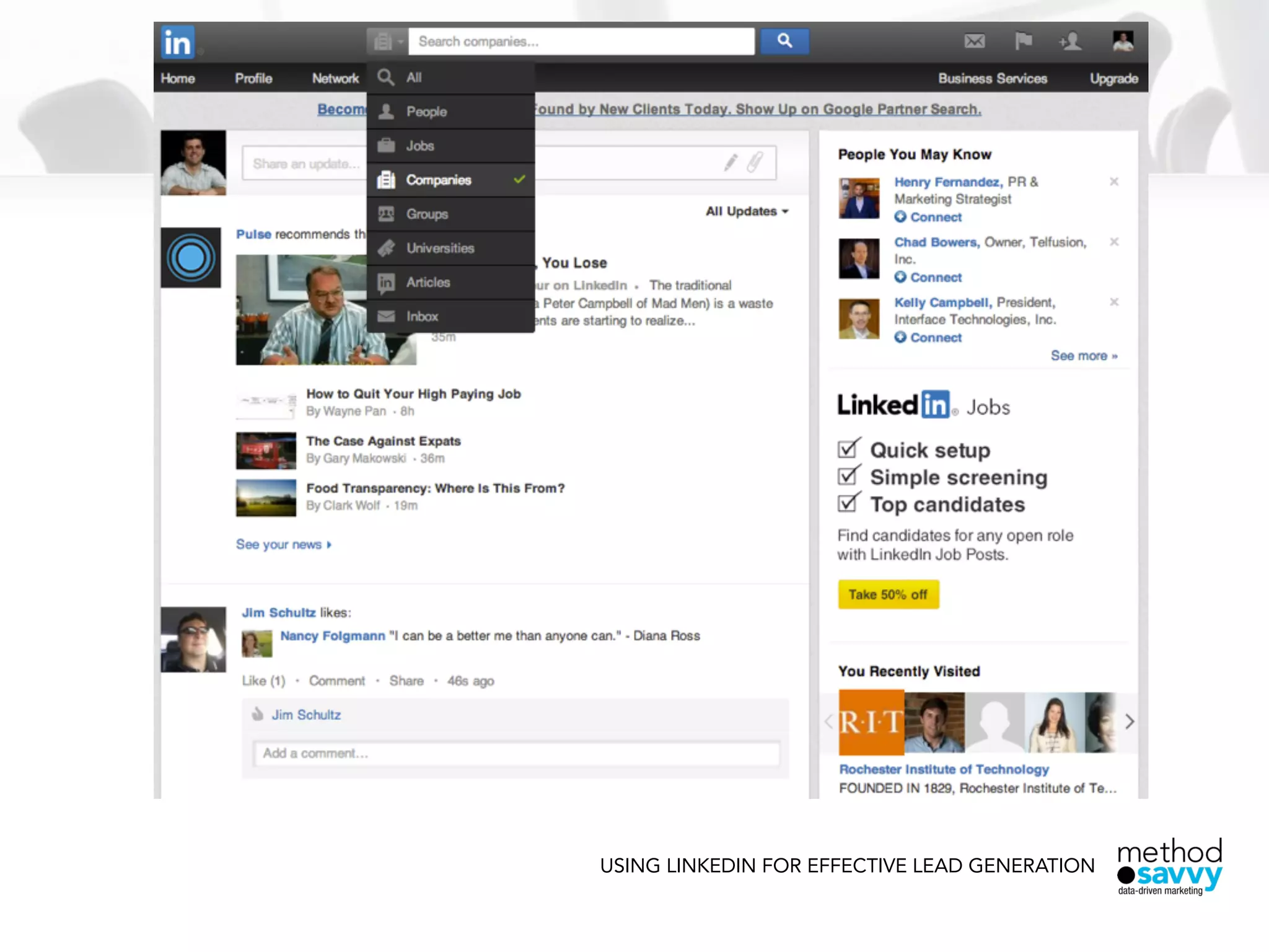 USING LINKEDIN FOR EFFECTIVE LEAD GENERATION
 