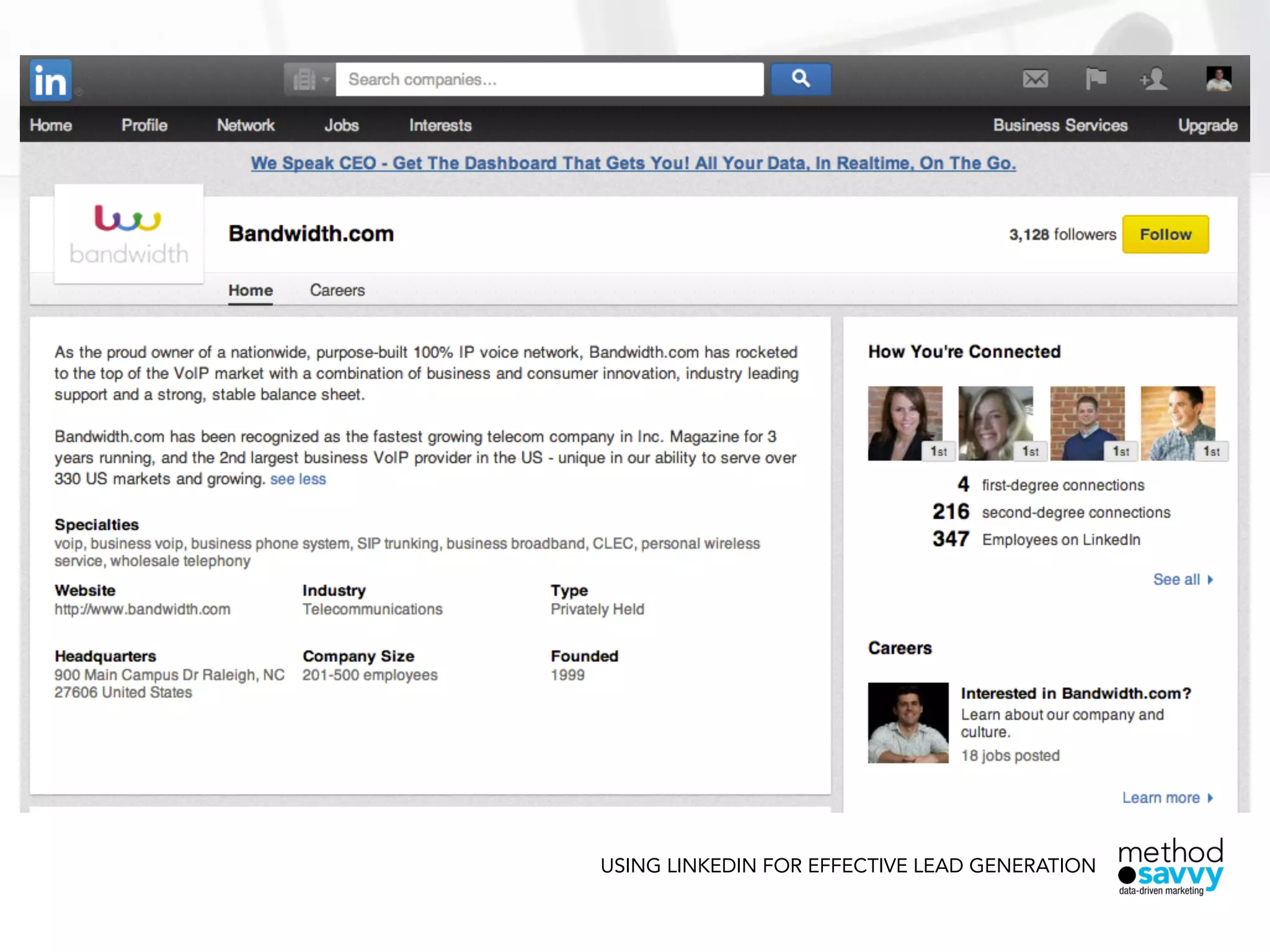 USING LINKEDIN FOR EFFECTIVE LEAD GENERATION
 