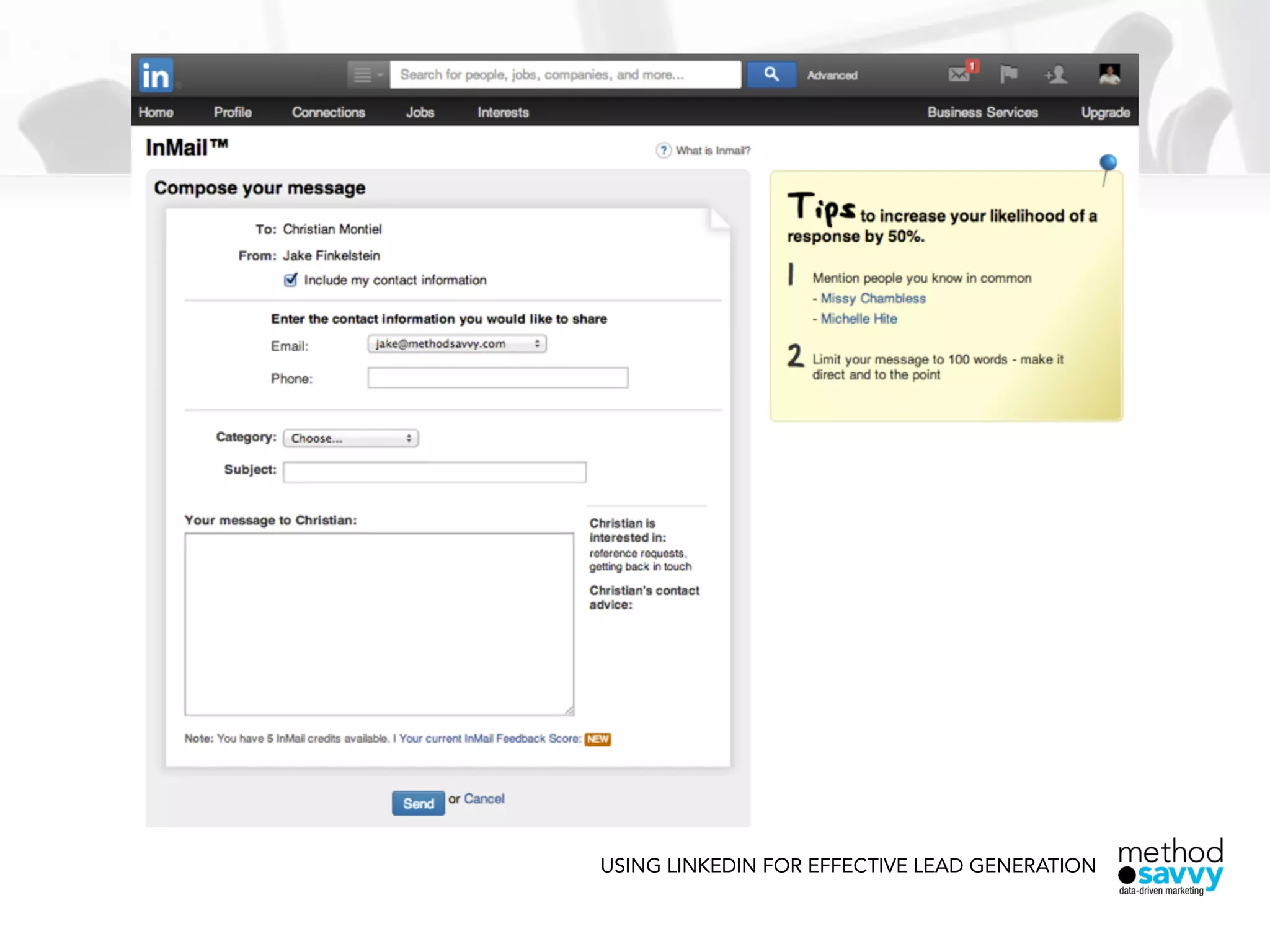 USING LINKEDIN FOR EFFECTIVE LEAD GENERATION
 