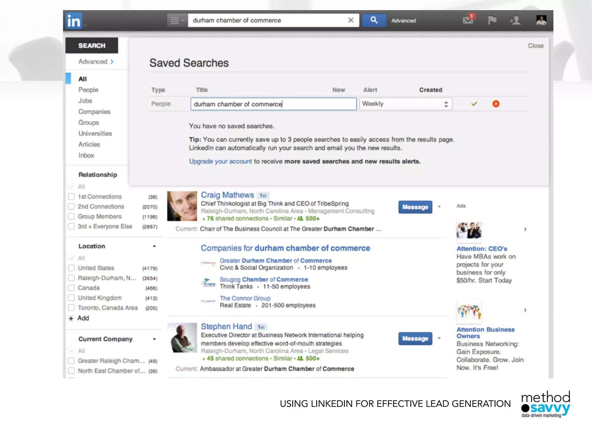USING LINKEDIN FOR EFFECTIVE LEAD GENERATION
 